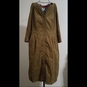 Anthropologie Maeve Anaheim Corduroy Shirt Dress